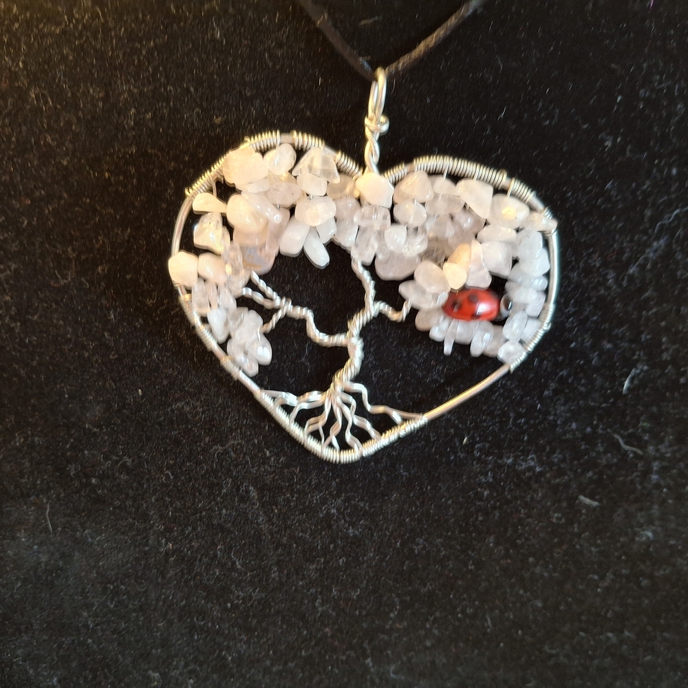 Silver Heart Tree Pendant Necklace - Picture 2 of 2